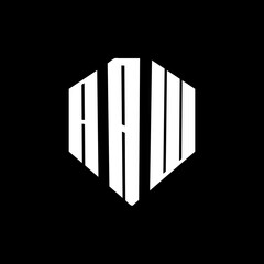 A bold white three-letter a black hexagonal monogram logo design