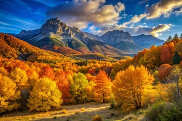 Majestic Autumn in Maiella National Park, Abruzzo, Italy: Golden Leaves & Mountain Views