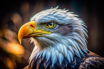 Majestic Bald Eagle Profile: Close-Up Portrait of a Wild American Eagle