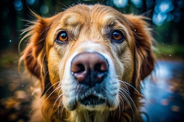 Majestic Big Dog Nose Close-Up, Long Exposure Photography