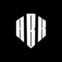 A bold white three-letter a black hexagonal monogram logo design