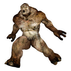 Obraz premium 3D Rendering Fantasy Troll on White