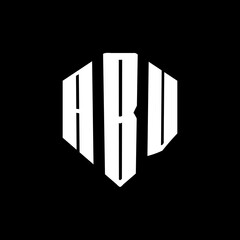 A bold white three-letter a black hexagonal monogram logo design