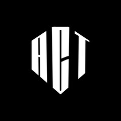 A bold white three-letter a black hexagonal monogram logo design