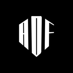 A bold white three-letter a black hexagonal monogram logo design