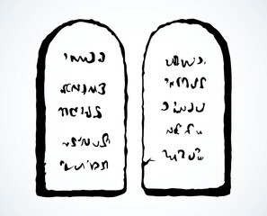 Tablets with 10 commandments. Vector drawing