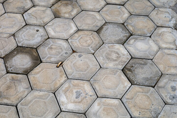 Old, rough stone wall texture pattern with grey block and rock construction material