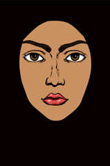 Woman face. Vector drawing icon
