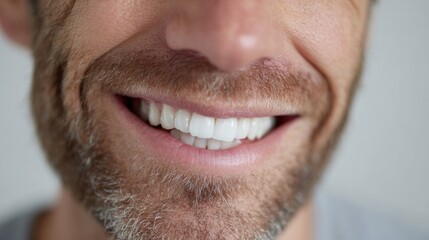 Fototapeta premium Smiling bearded Caucasian man's joy sparkles like a Yule tide beacon, illuminating Movember's festive warmth, kindness's quirky embrace