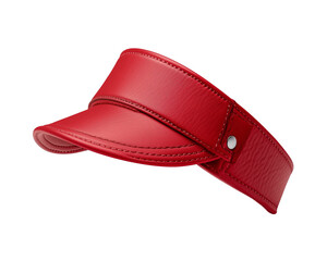 Classic red sports visor on isolated white background