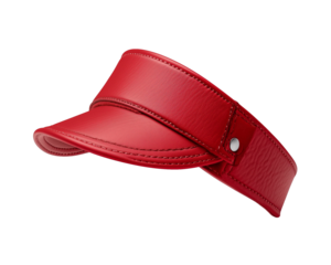 Classic red sports visor on isolated white background