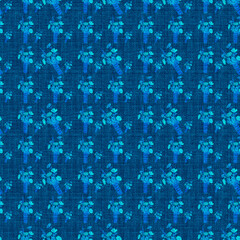 Elegant blue floral embroidery pattern with intricate stitched texture and soft gradient tones. Perfect for textile design, home decor, and fashion fabric prints.