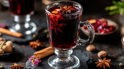 Warm spiced beverage cozy kitchen drink photography rustic vibes close-up seasonal delight