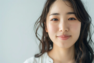 穏やかに微笑む日本人女性のポートレート（柔らかい表情と自然光）