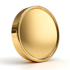Golden Coin: Blank Metallic Circle, Ideal for Currency, Reward, Achievement, and Financial Concepts