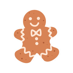 Christmas cookie. Gingerbread man.Christmas Classic biscuit. Cute ginger bread men