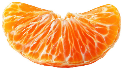 Segment of a Fresh Mandarin Orange with Juicy Pulp isolated on a transparent background