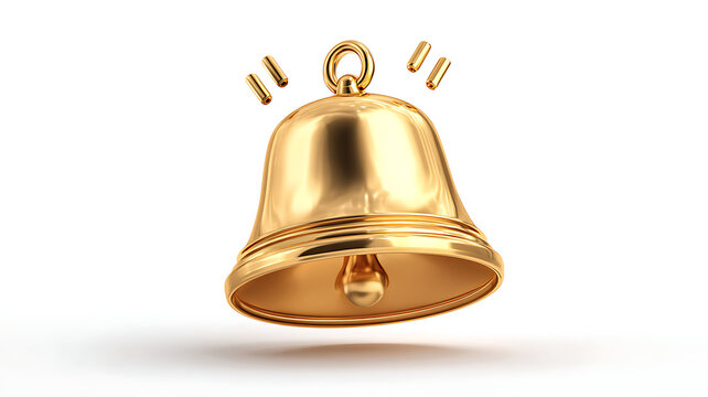 Golden Notification Bell: Alerts, Updates, & Reminders - For enhanced User Interaction.