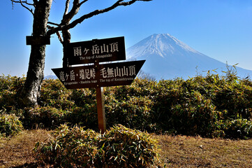 天子山地の雨ヶ岳山頂より望む富士山

