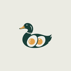 illustration of a duck with eggs