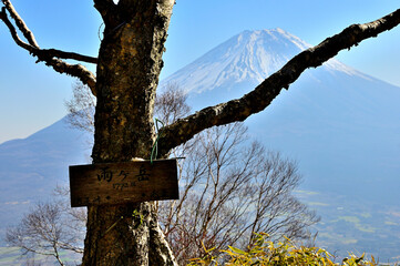 天子山地の雨ヶ岳山頂より望む富士山
