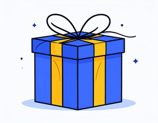 blue gift box with ribbon