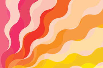 Groovy wavy background in hippie 60s-70s style. Retro abstract sunbeams pattern. Twisted and distorted vector design in trendy retro psychedelic style