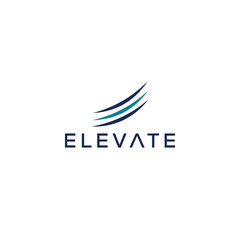 Initial letter E elevate logo design template