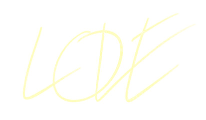 Abstract Glittering Yellow Hand-Drawn Scribble Lines texte Love Element