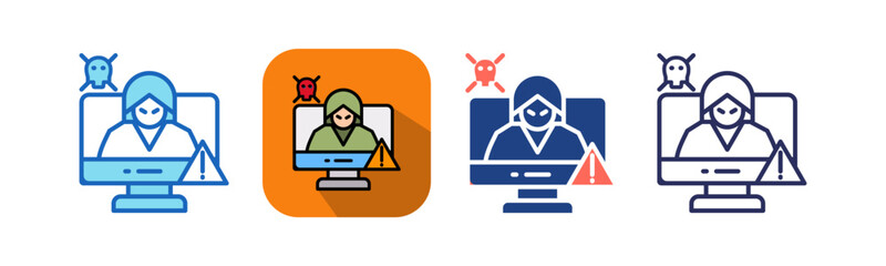 Cybercrime Monitoring multistyle icon