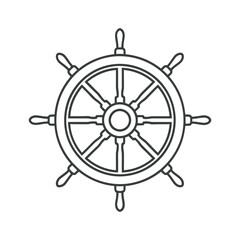 Obraz premium Classic nautical ship wheel illustration