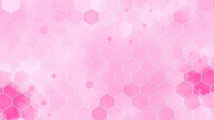Fototapeta premium Modern pink honeycomb geometric pattern with watercolor gradient texture. Bright, stylish, and contemporary design for creative projects.