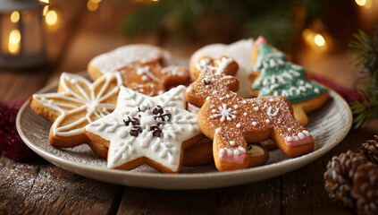 Weihnachtliche Plätzchen mit Zuckerguss