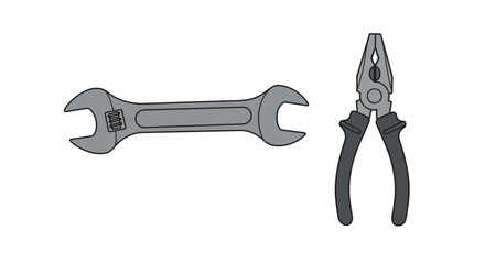 A Wrench and Pliers Illustration for DIY Projects and Home Repairs