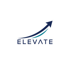 Elevate text logo design, typography font graphic vector