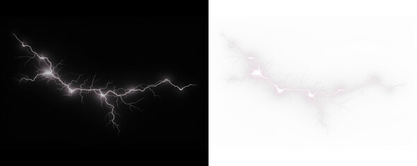 Lightning Bolt Overlay PNG with Transparent Background