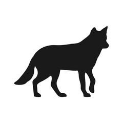 Standing dog silhouette isolated on white background. Pet animal silhouette. Vector illustration