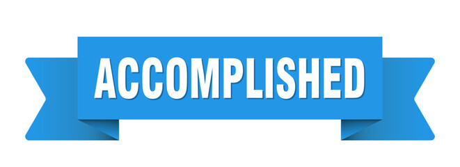 accomplished ribbon isolated on transparent background. accomplished ribbon