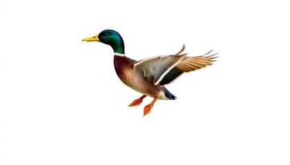 Obraz premium Flying duck collage, on a white background.