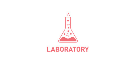 Erlenmeyer Flask logo. Chemistry Laboratory Icon.