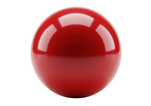 Isolated shiny red ball object, macro studio shot, glossy sphere shape against plain backdrop