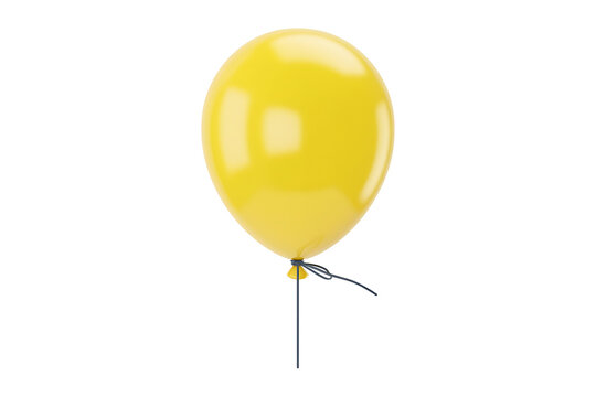 Bright yellow balloon floats gently, tied with a slender string, conveying joy and celebration.