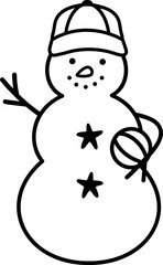 
Outline of summer beach sand snowman.
Christmas beach sand snowman line icon VECTOR isolated.
Transparent background. SVG.