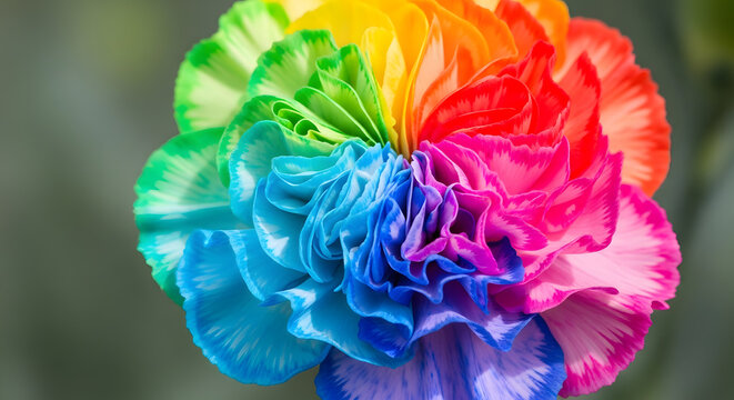 Rainbow Carnation: A Vibrant Display of Floral Artistry.