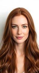 Fototapeta premium Portrait of a Beautiful Redhead Woman with Warm Eyes and a Gentle Smile.