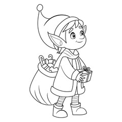 christmas elf coloring book kids