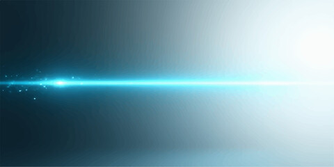 Bright neon blue light streak across dark abstract background with subtle bokeh effect