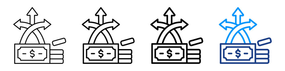Flexible Financing Icon Different Style Outline Collection Set.