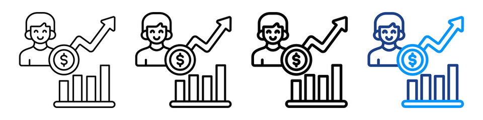 Personal Loan Lift Icon Different Style Outline Collection Set.