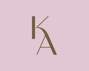 KA letter logo icon design. Classic style luxury initials monogram.